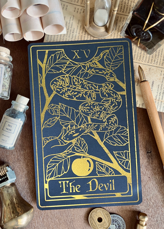 Carte de Tarot "The Devil" ~ Le Diable (Gold Foil)