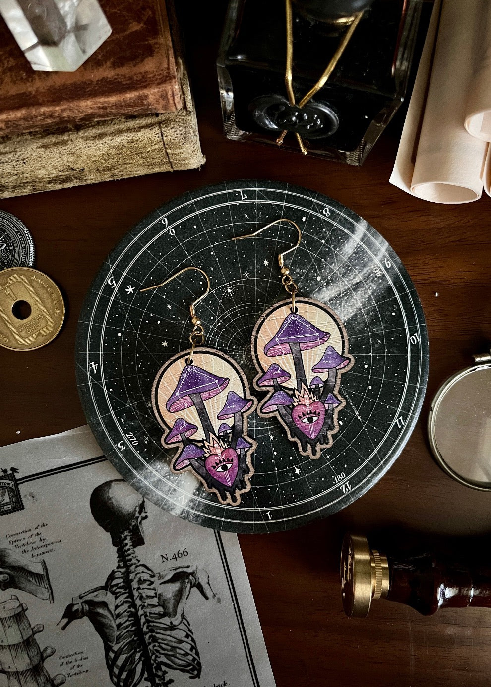 "The Justice" wooden earrings