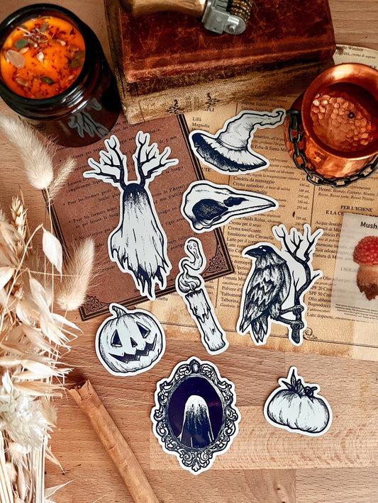 Set de 8 stickers "Samhain" ~ Halloween